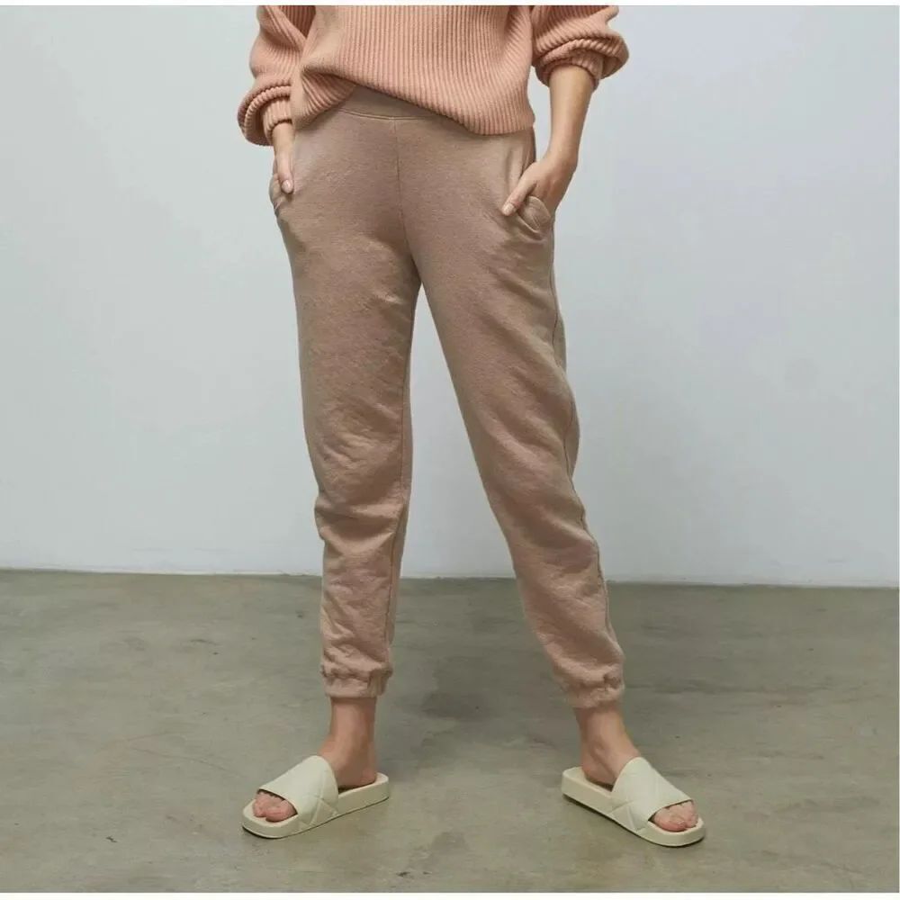 Lunya Restore Double Faced Pants Size S Otium Tan Heather Brand New